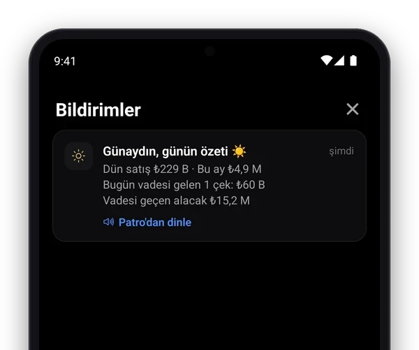 Sabah brifingi bildirimi ve Patro'dan dinle
